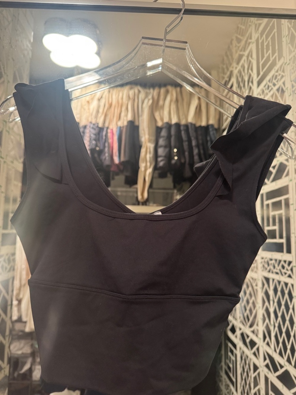 Black Sleeveless Scoop Neck Crop Top